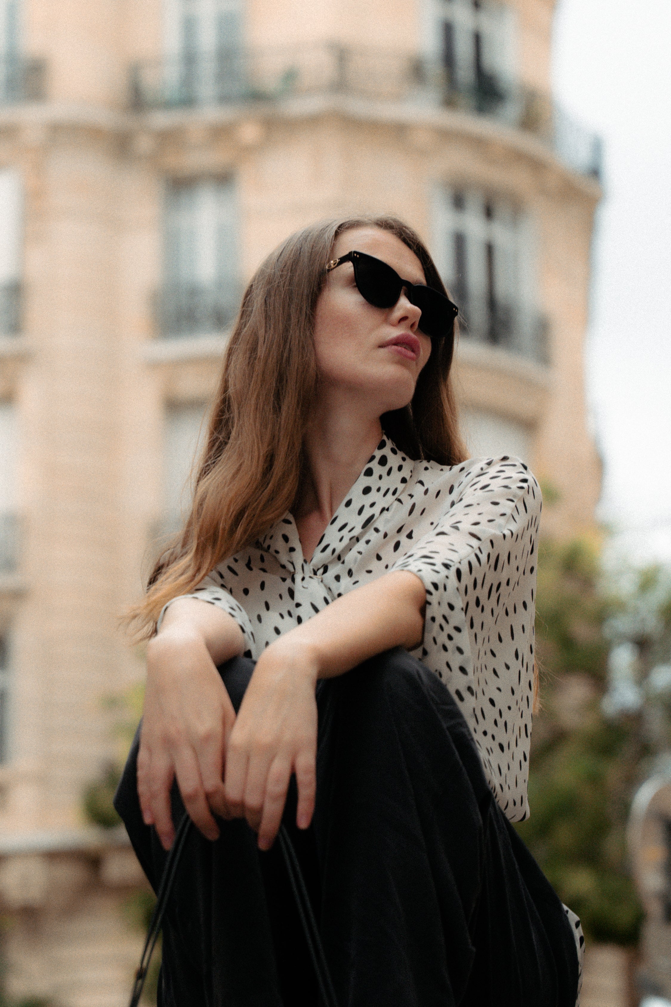 Áo khoác kimono chấm bi Viên thời trang Hity