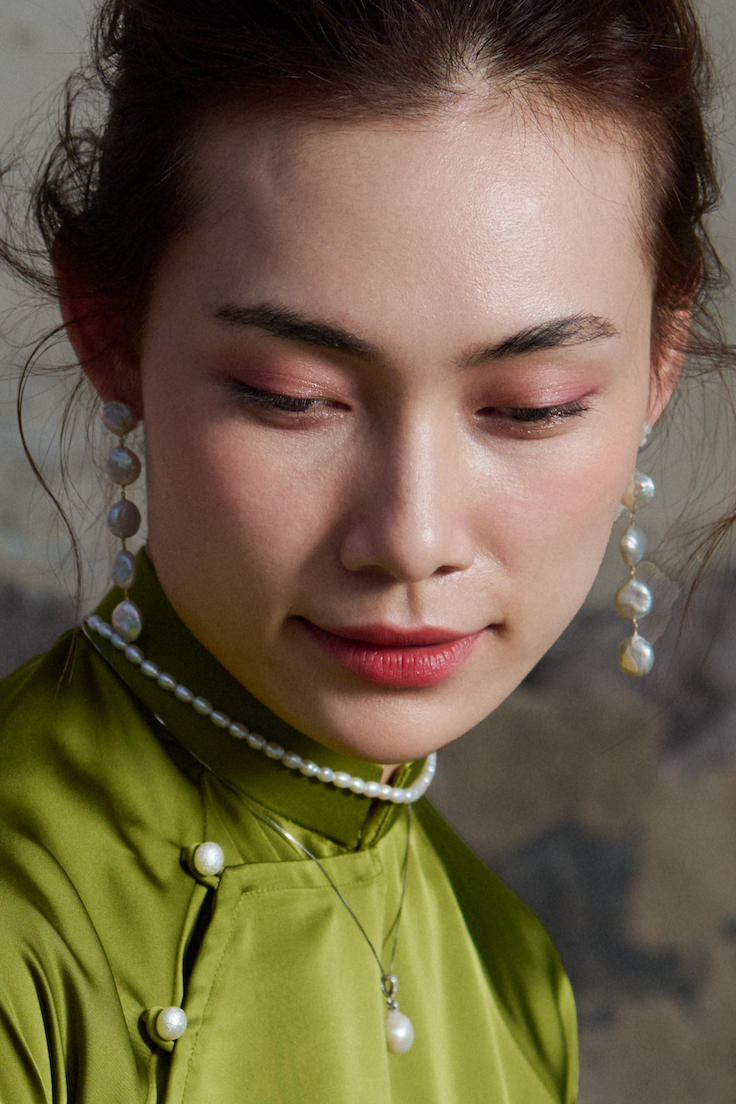 Bông tai dáng suối ngọc trai baroque thời trang Hity