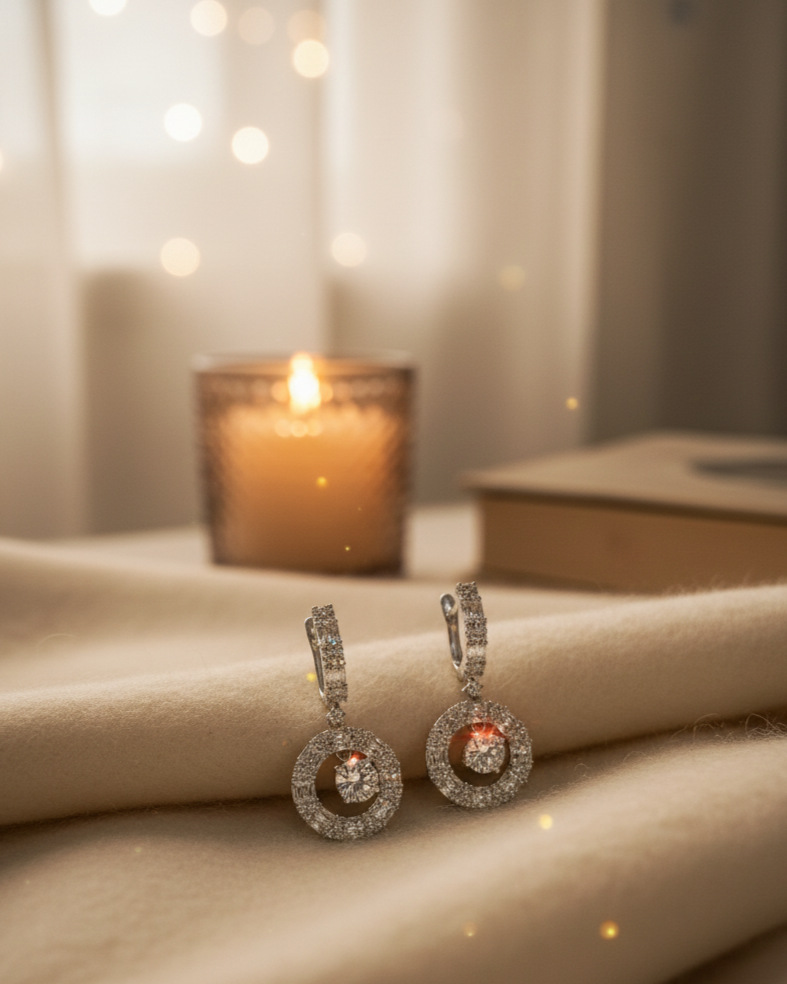 Bông tai bạc đá zirconia thời trang Hity