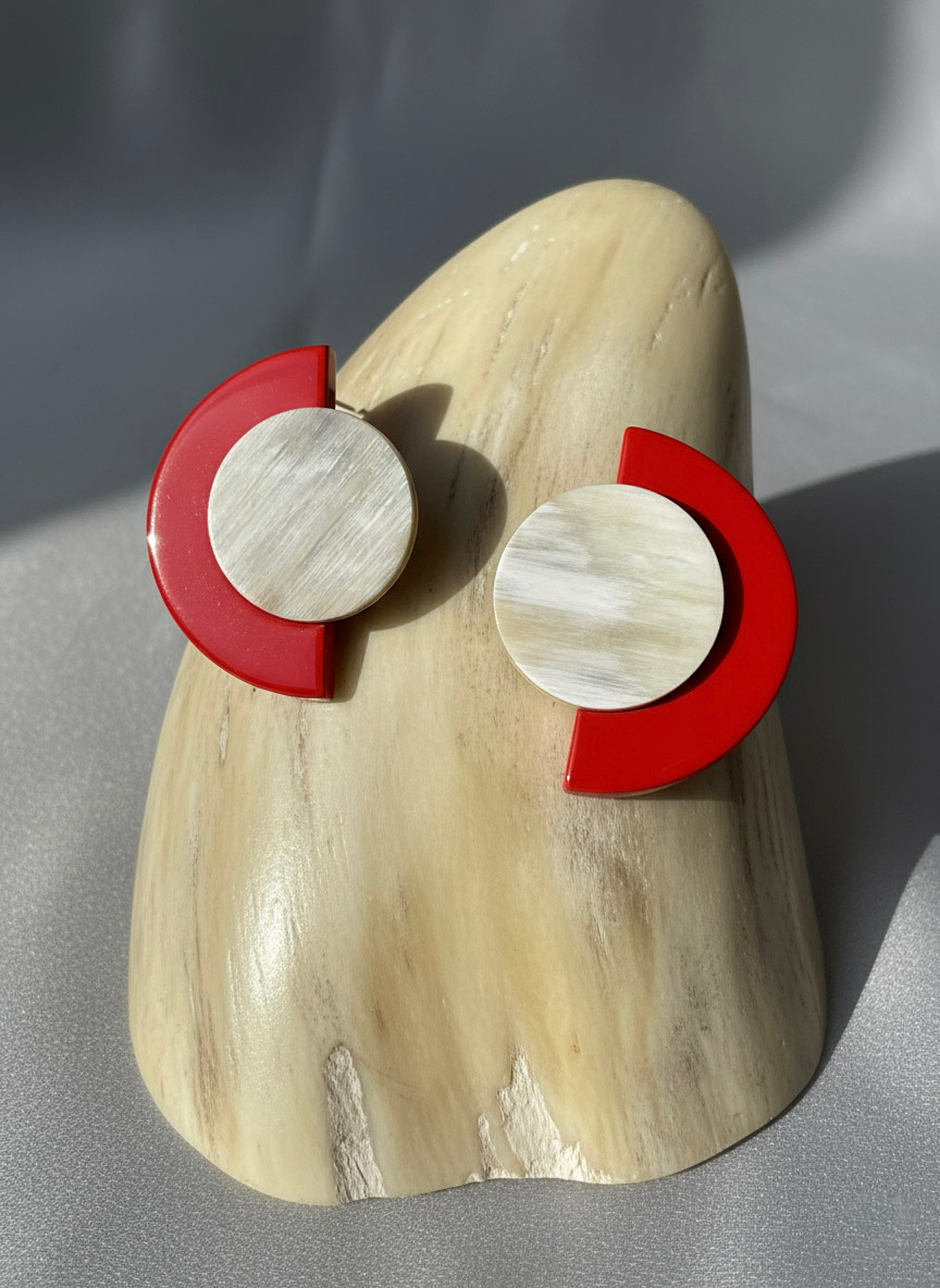 Bông tai nụ sơn mài cánh quạt thời trang Hity