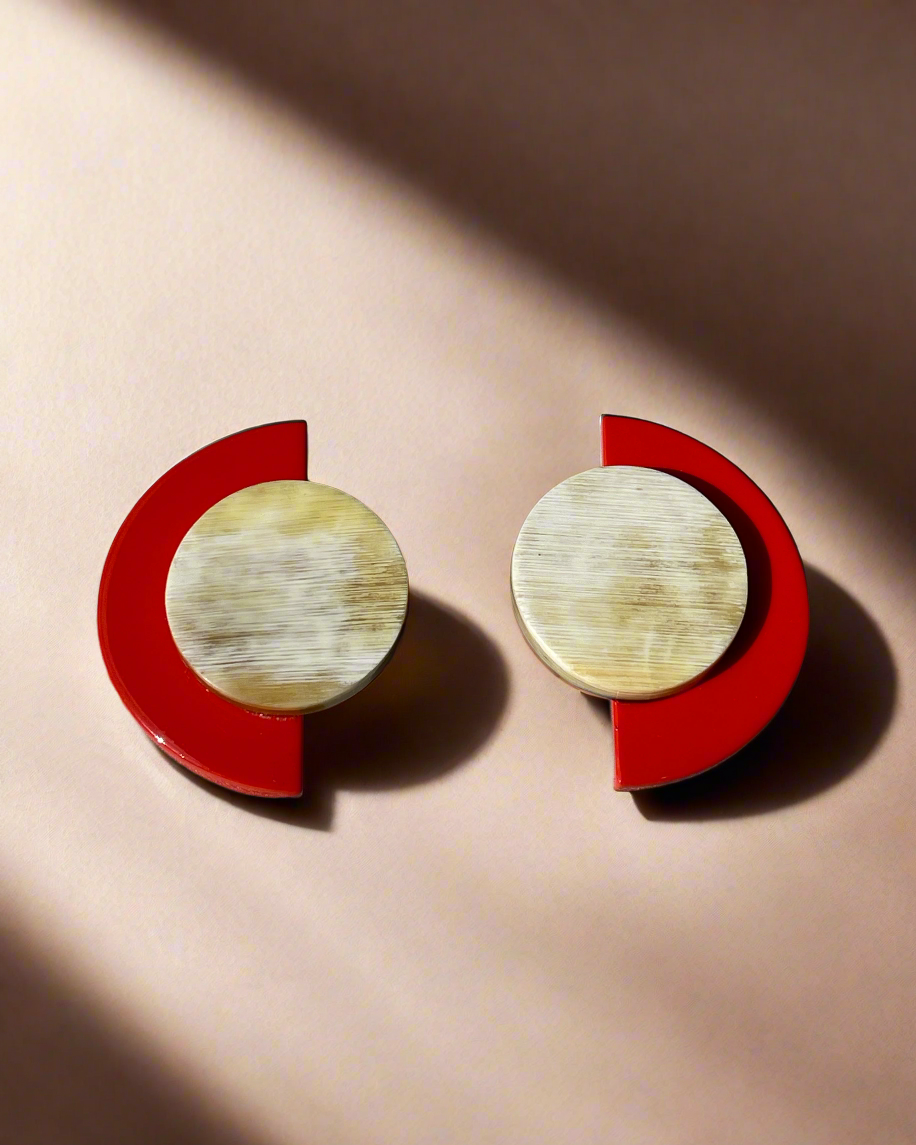 Bông tai nụ sơn mài cánh quạt thời trang Hity