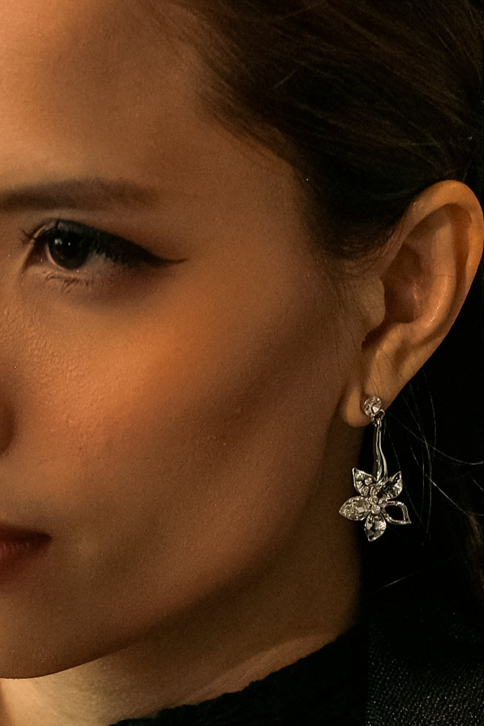 Bông tai bạc nạm cubic zirconia thời trang Hity