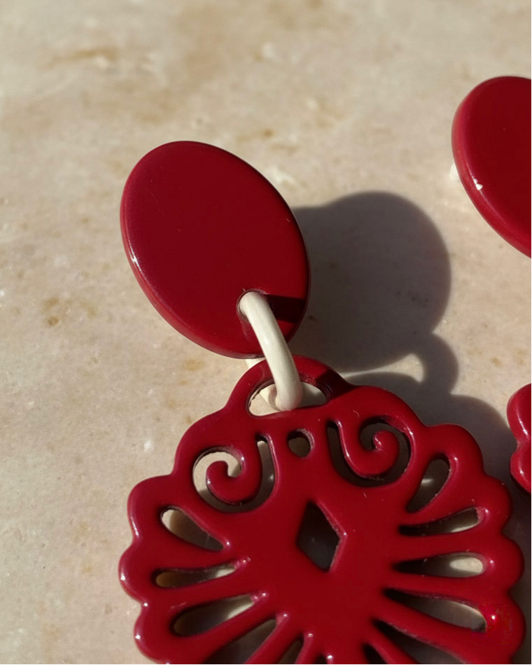 Bông tai sơn mài hoạ tiết Á Đông thời trang Hity