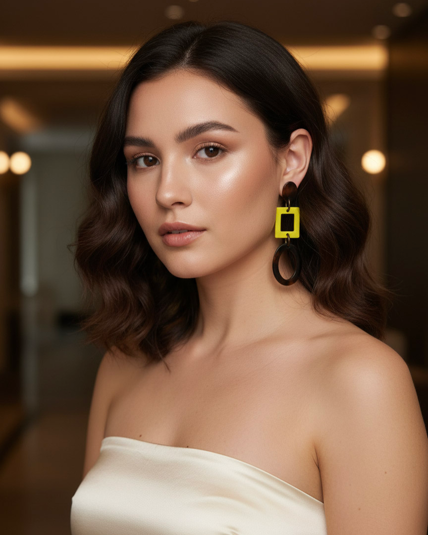 Bông tai sơn mài dáng dài thời trang Hity