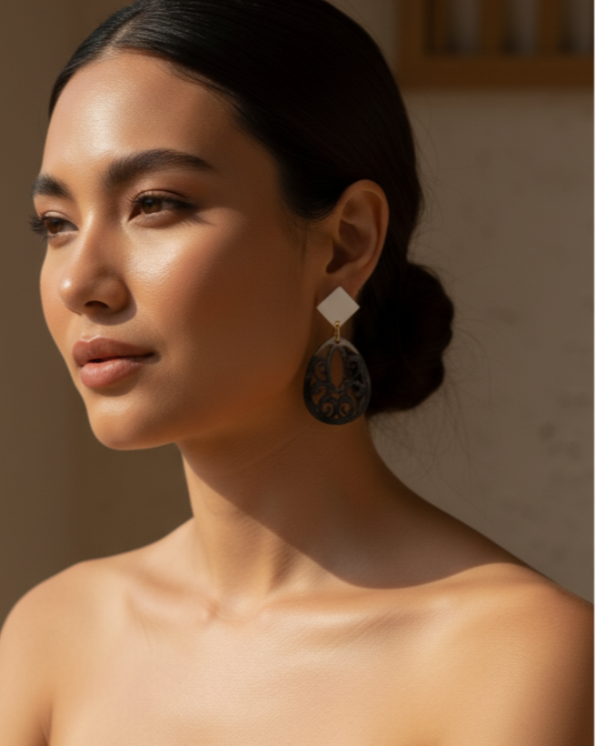 Bông tai sơn mài giọt lệ thời trang Hity