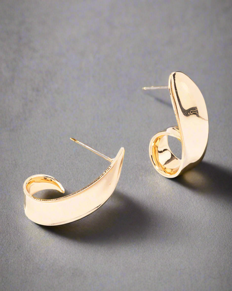 Bông tai bảng to statement vàng thời trang Hity