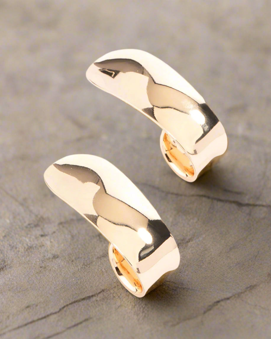 Bông tai bảng to statement vàng thời trang Hity