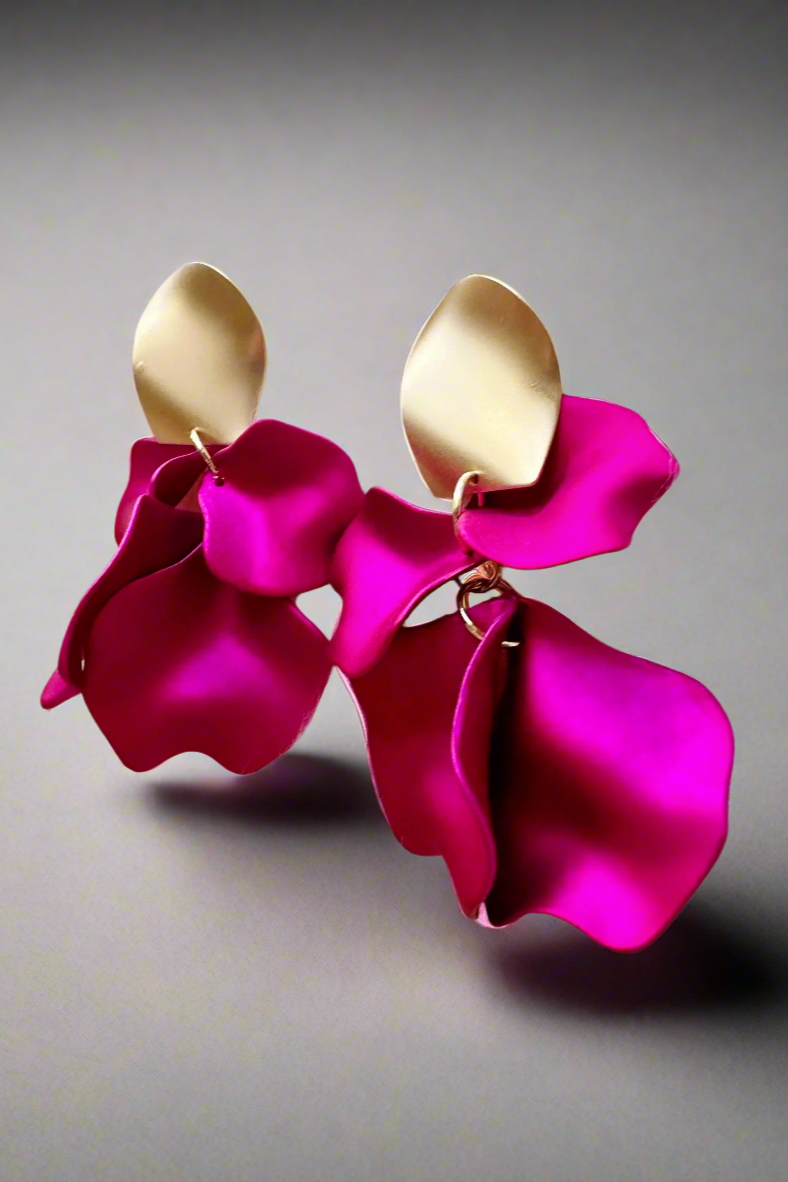 Bông tai bảng to statement hồng sen thời trang Hity