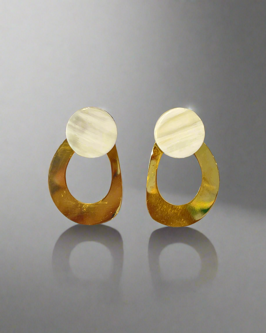 Bông tai sừng mạ vàng thời trang Hity