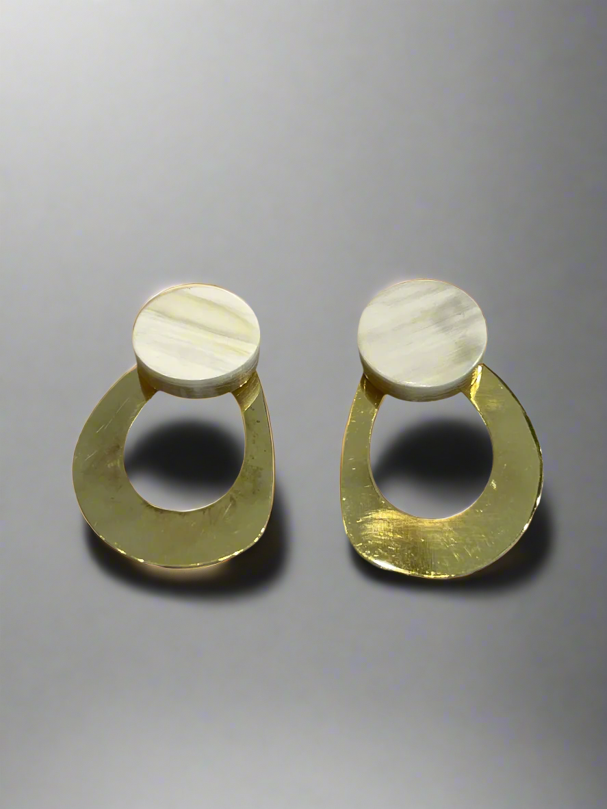 Bông tai sừng mạ vàng thời trang Hity