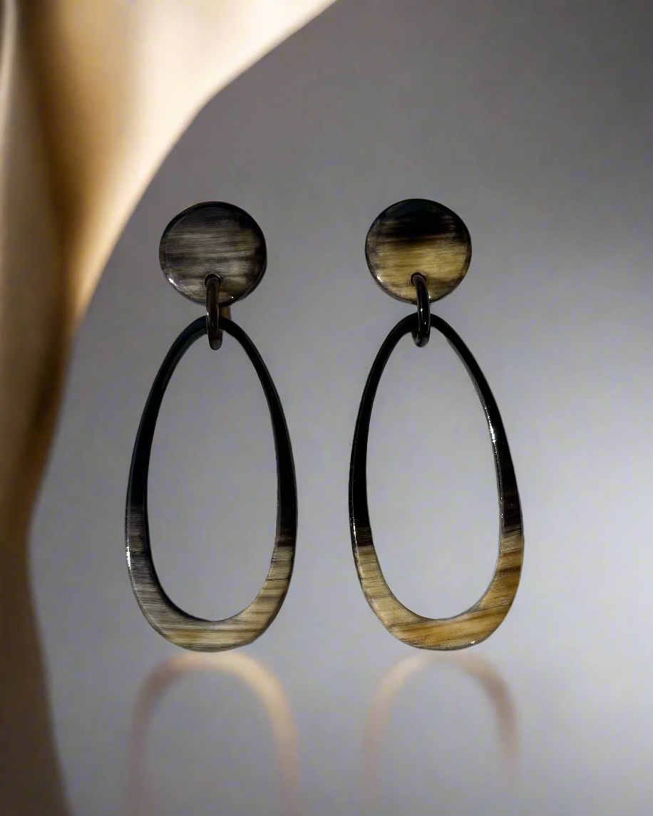 Bông tai sừng trâu hình giọt nước thời trang Hity