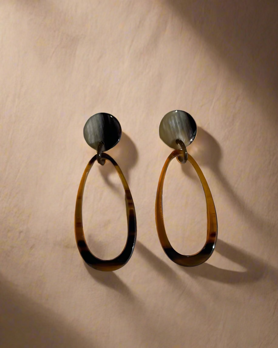 Bông tai sừng trâu hình giọt nước thời trang Hity