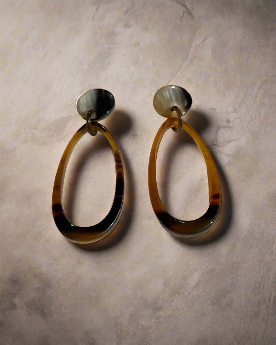 Bông tai sừng trâu hình giọt nước thời trang Hity