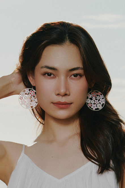 Bông tai tròn Sakura thời trang Hity