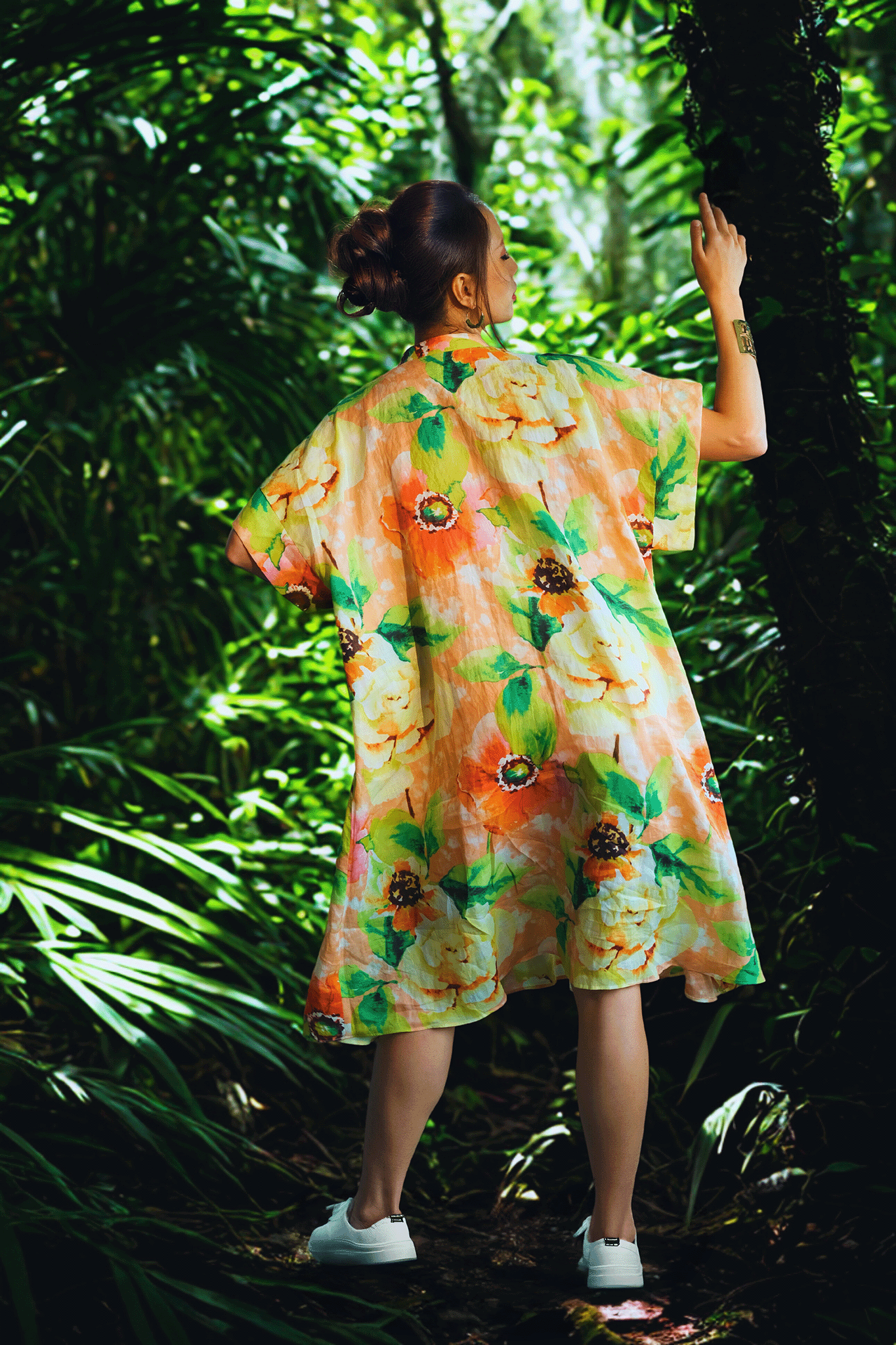 Đầm Suông Oversized Linen Dâm Bụt