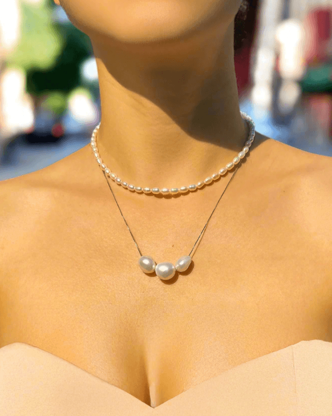 Dây Chuyền Xuyên Tâm Ngọc Trai Baroque - Hity