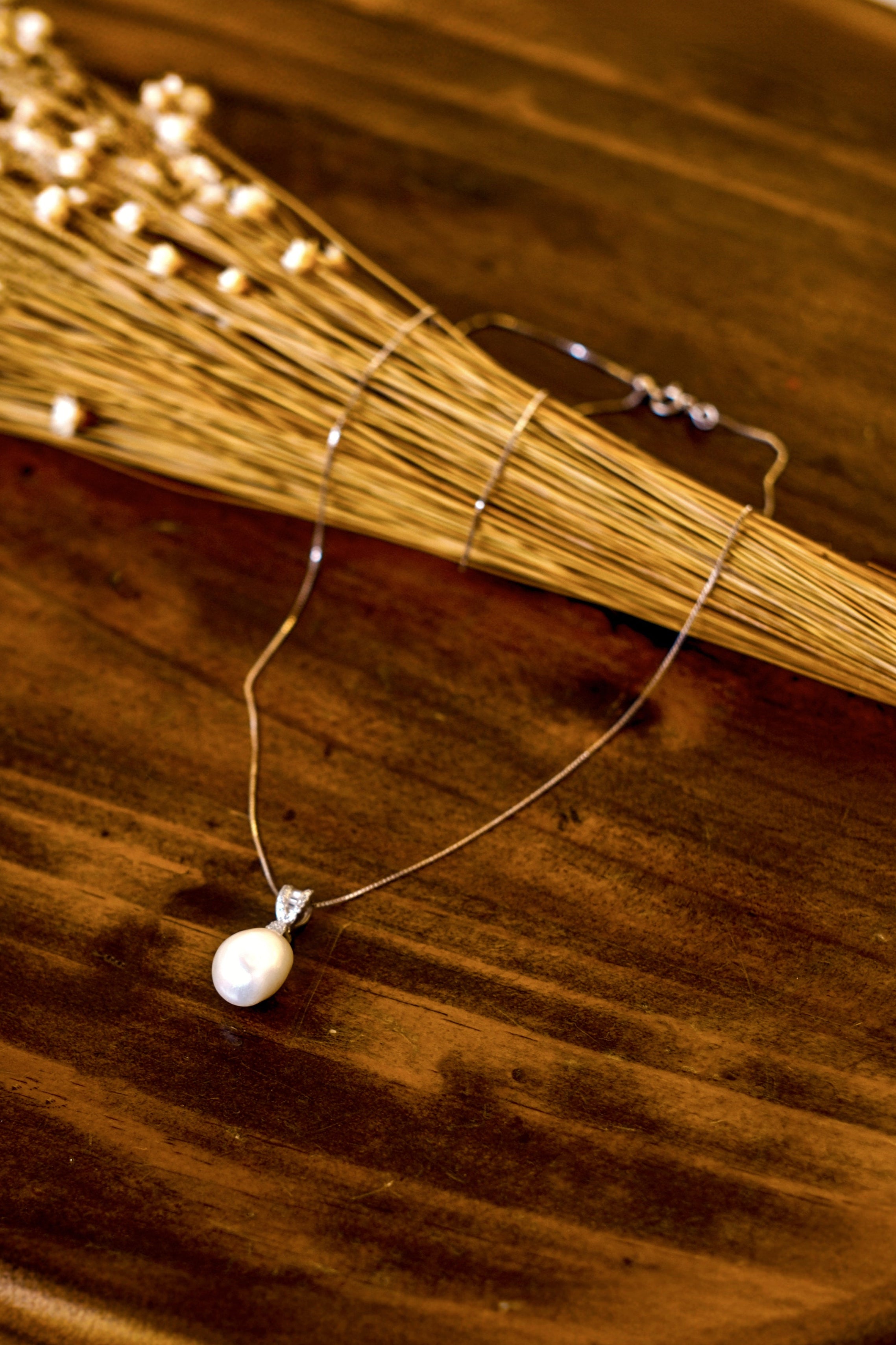 Dây chuyền bạc mặt ngọc trai baroque thời trang Hity