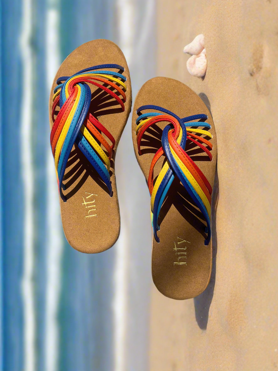 Dép xăng đan sandals da lộn cầu vồng thời trang Hity