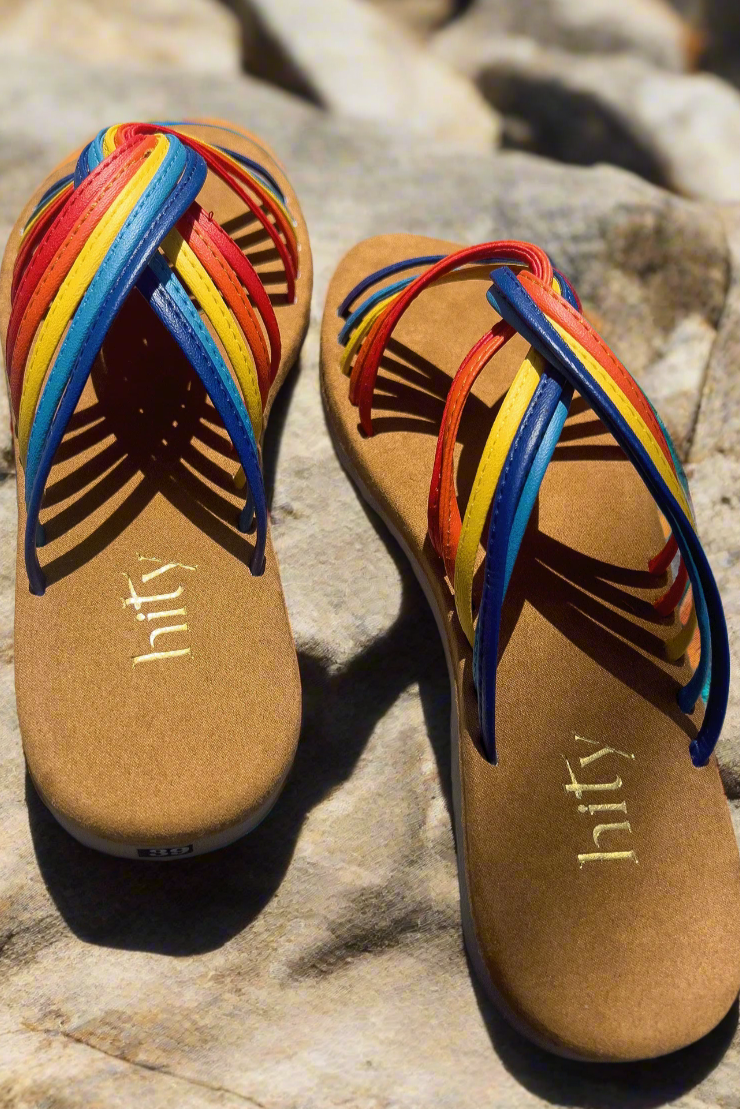 Dép xăng đan sandals da lộn cầu vồng thời trang Hity