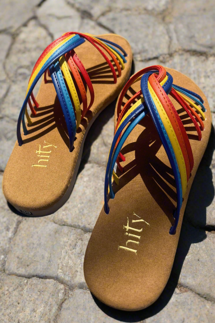 Dép xăng đan sandals da lộn cầu vồng thời trang Hity