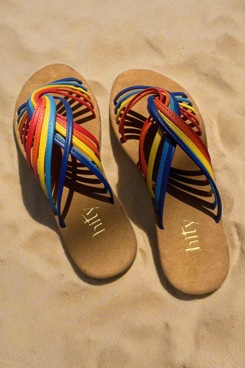 Dép xăng đan sandals da lộn cầu vồng thời trang Hity