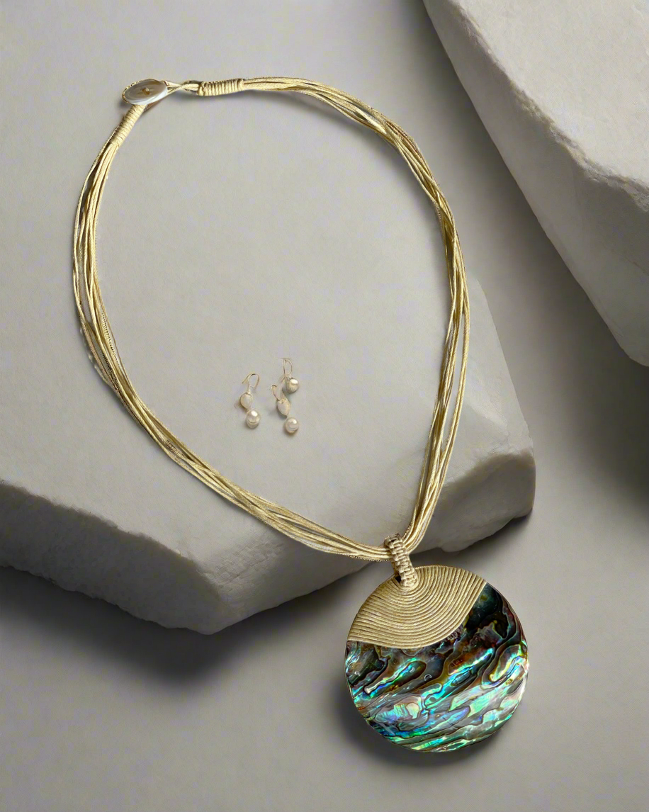 Vòng cổ cửu khổng bào ngư trang sức thủ công mỹ nghệ thời trang Hity