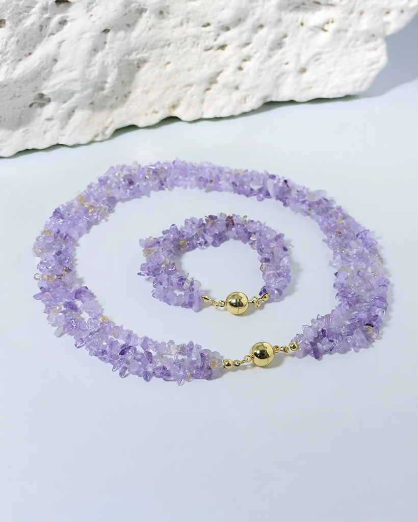 Vòng cổ thạch anh tím thời trang Hity
