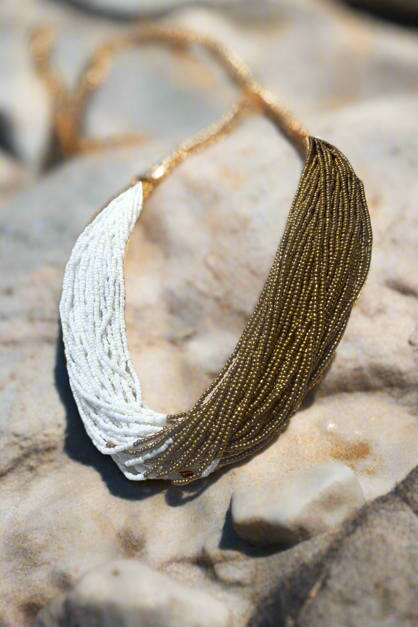 Vòng cổ hạt cườm song sắc thời trang Hity