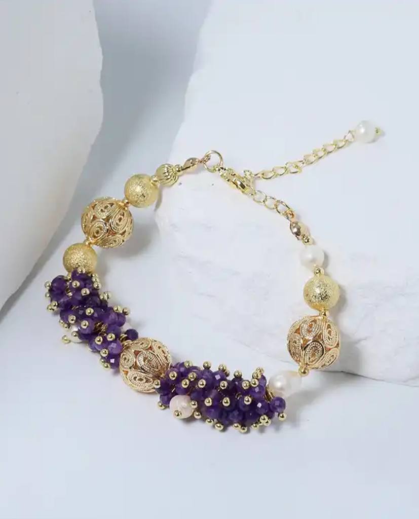 Vòng tay đá thạch anh phối ngọc trai baroque thời trang Hity