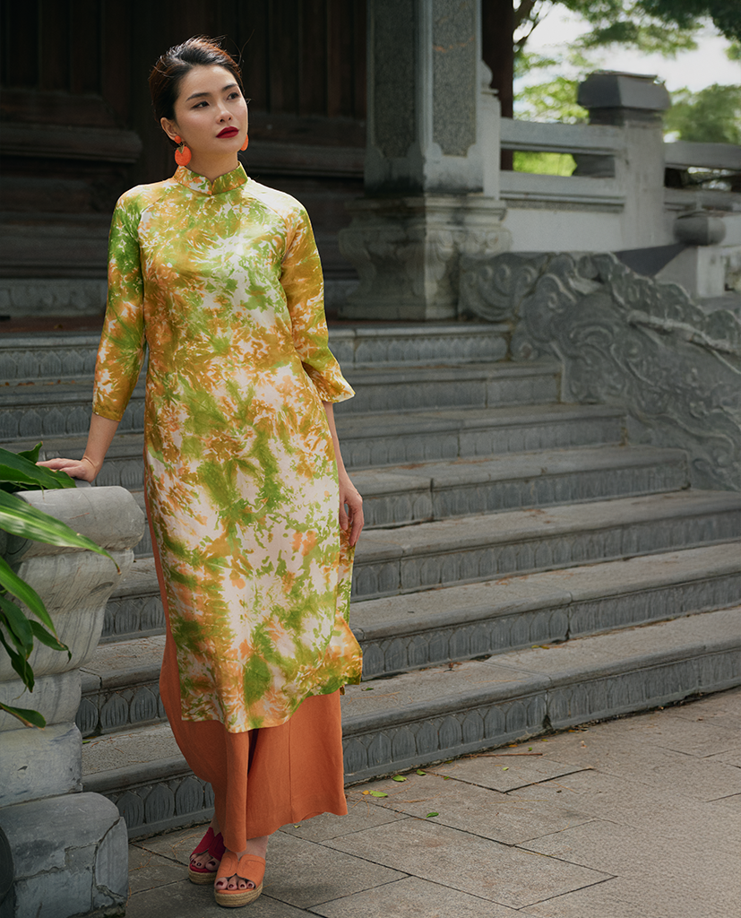 Áo Dài Lụa Thuỷ Ấn Phiêu Vân ADA012