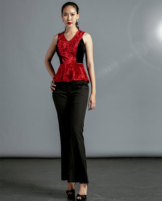 Áo Peplum Nhung Dạ Yến TOP123