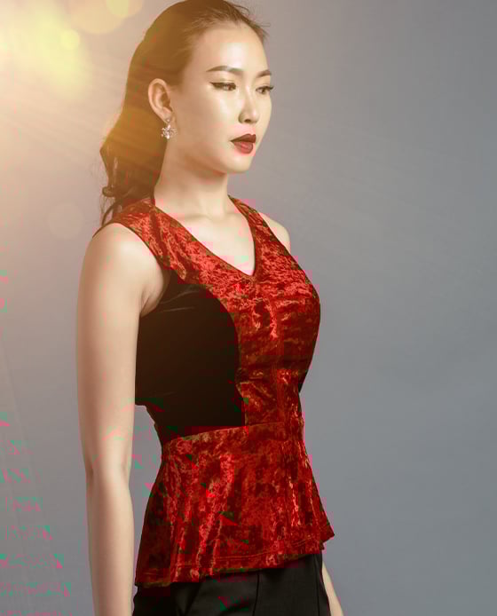 Áo Peplum Nhung Dạ Yến TOP123