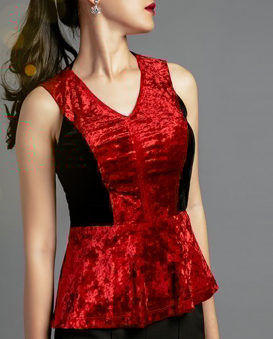 Áo Peplum Nhung Dạ Yến TOP123