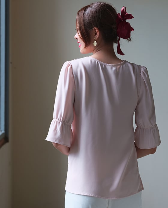 Áo Xếp Ly Anh Đào TOP143