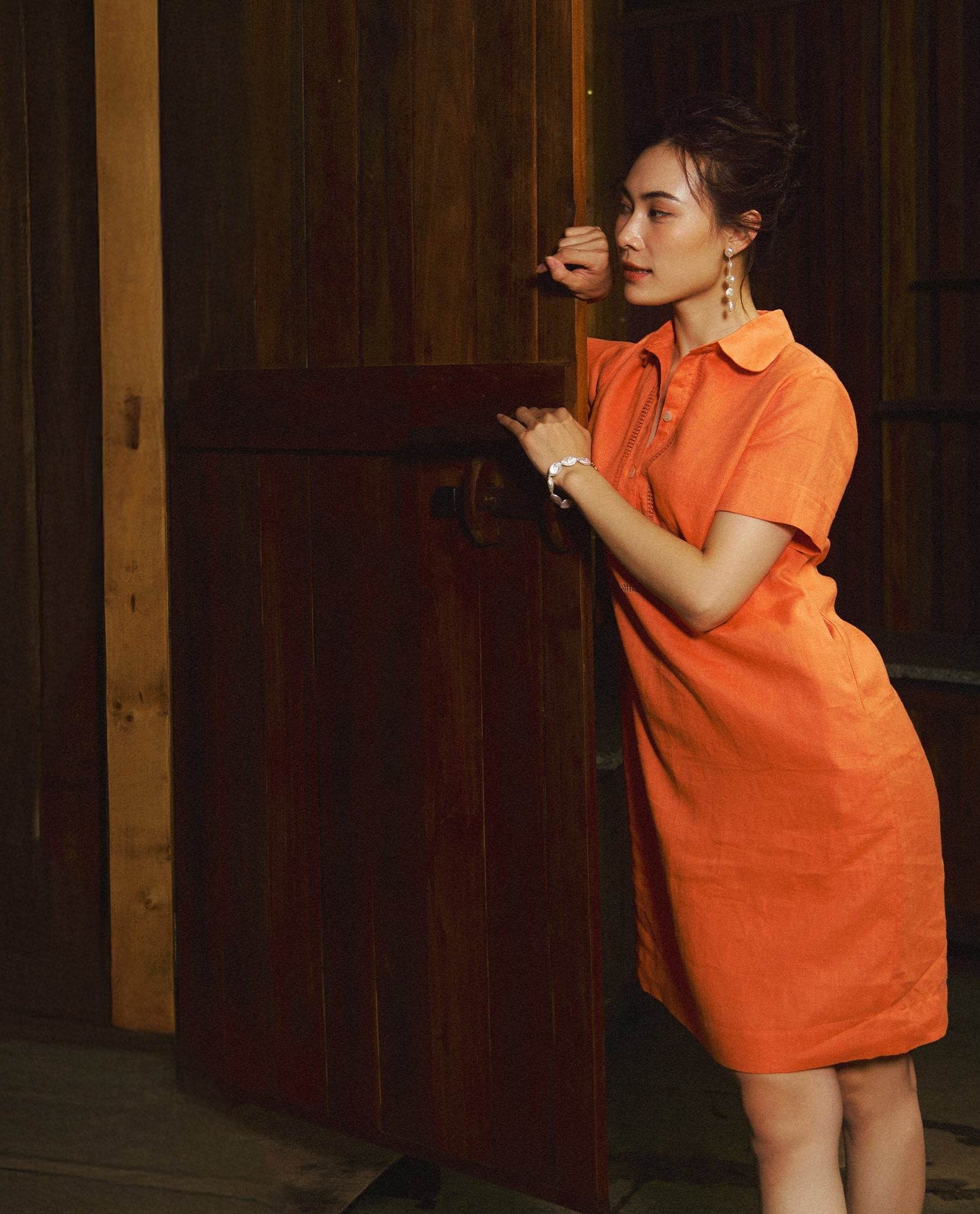 Đầm Sơ Mi Linen Kéo Sợi Mơ Nghiền DRE197 - Hity