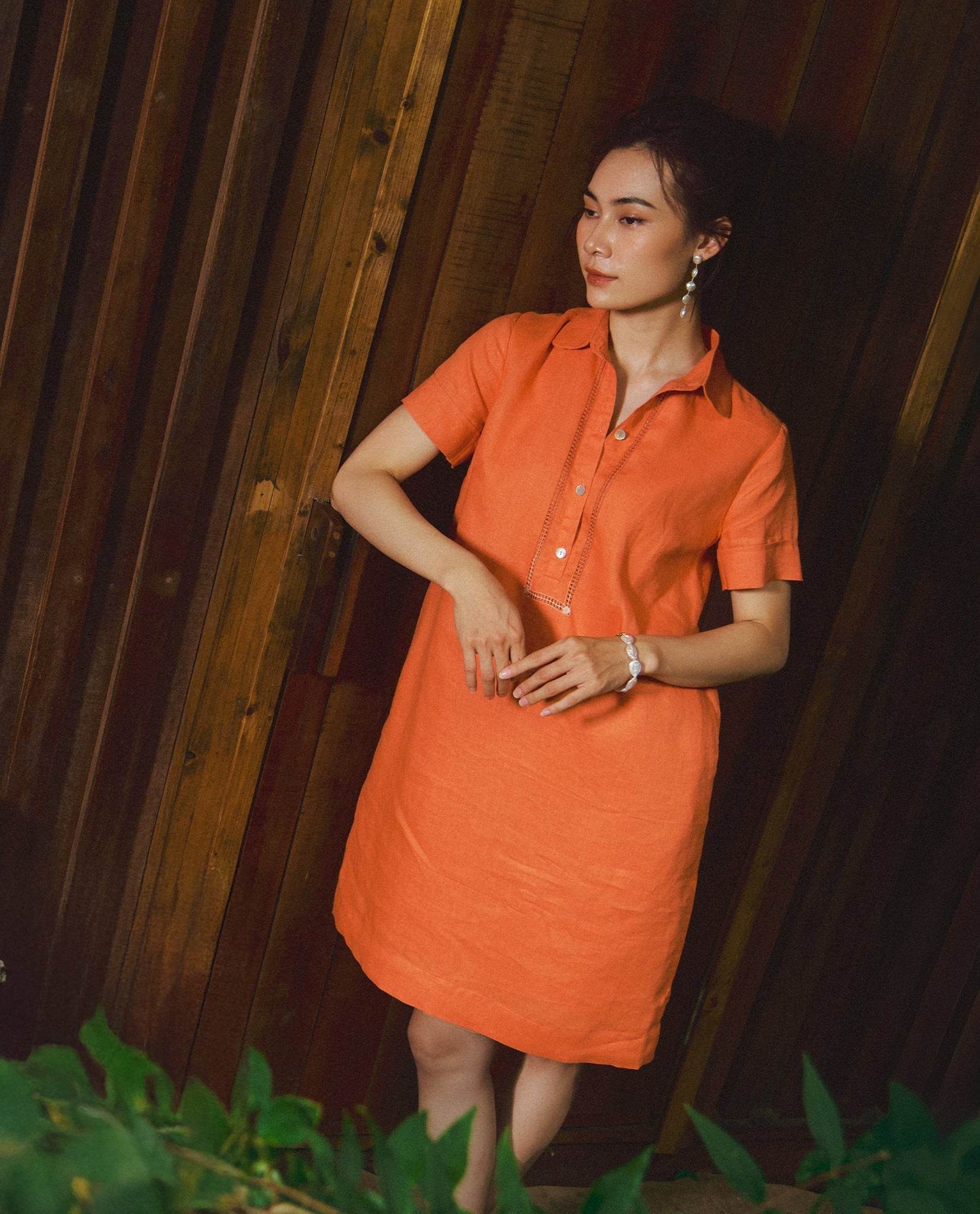 Đầm Sơ Mi Linen Kéo Sợi Mơ Nghiền DRE197 - Hity