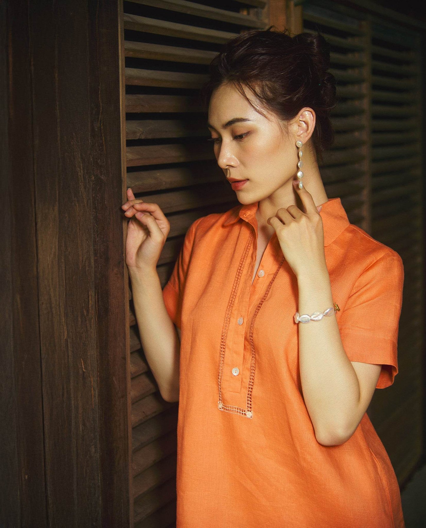 Đầm Sơ Mi Linen Kéo Sợi Mơ Nghiền DRE197 - Hity