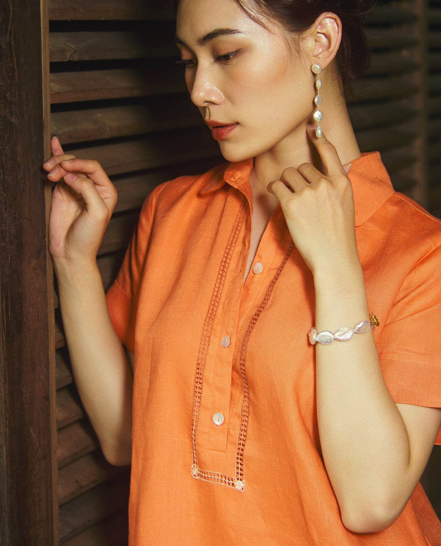 Đầm Sơ Mi Linen Kéo Sợi Mơ Nghiền DRE197 - Hity