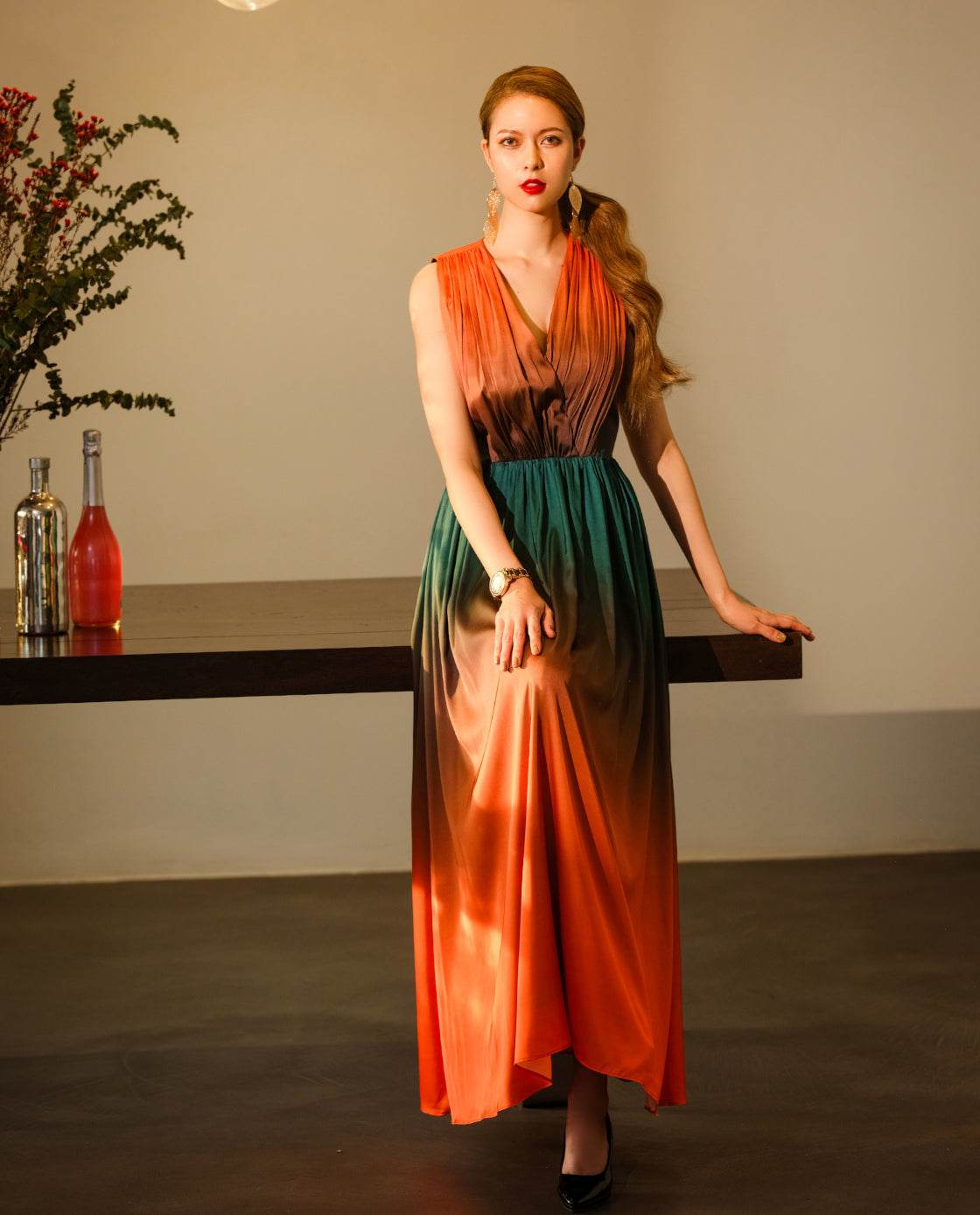 Đầm Maxi Ombre Hoàng Hôn DRE165 - Hity