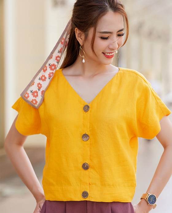 Áo Croptop Linen Carolina TOP134 - Hity