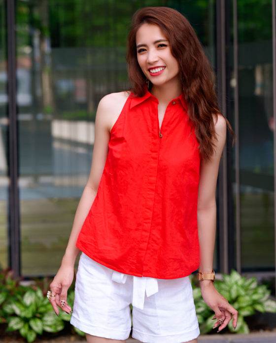 Áo Sơ Mi Halter Lạc TOP159 - Hity