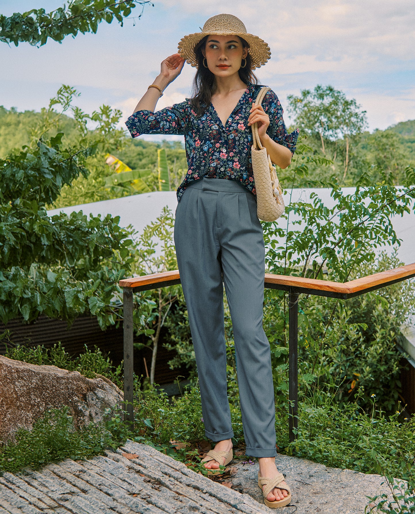 Quần baggy quần tây nữ ống nhỏ cotton | Thời trang bền vững Hity