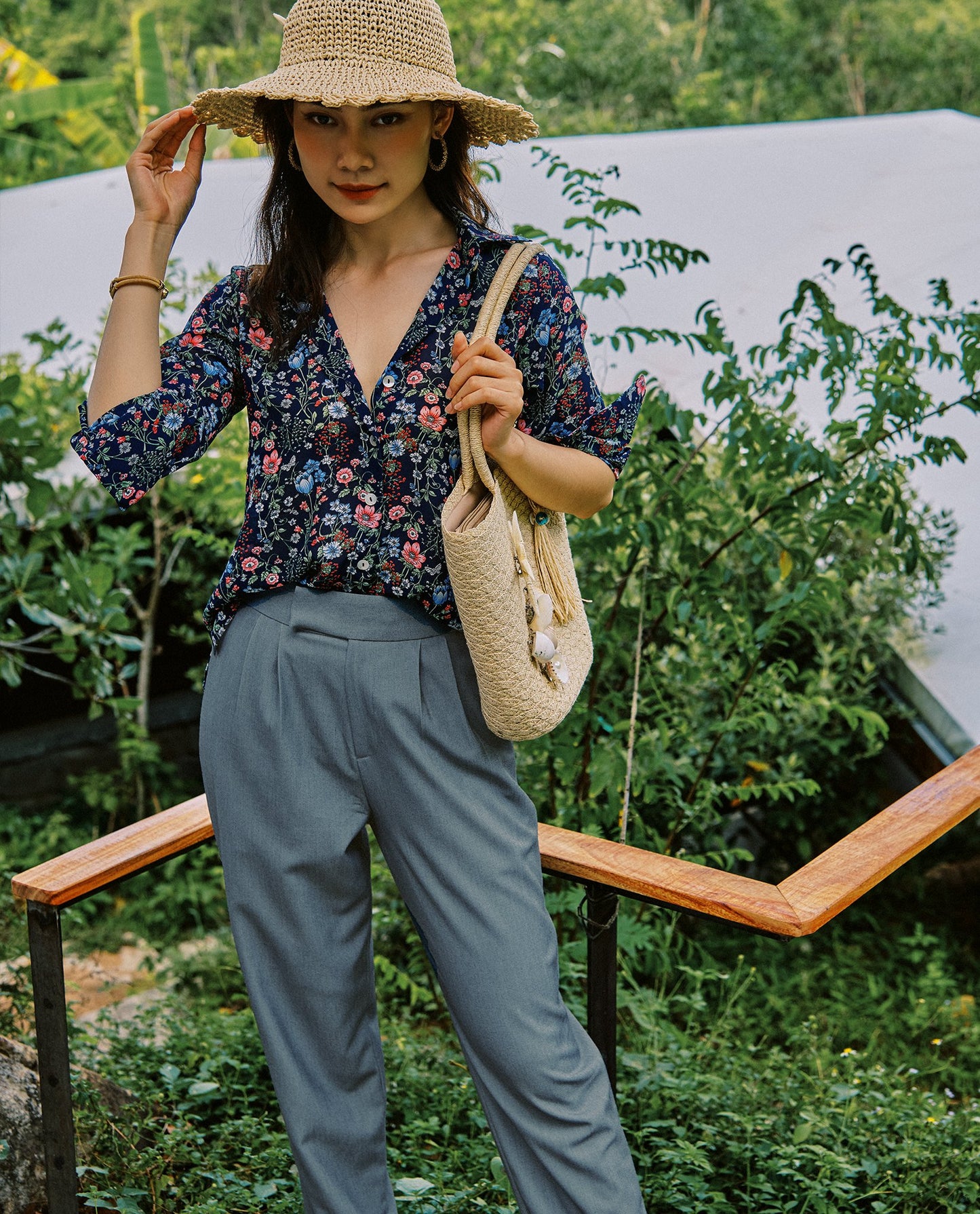 Quần baggy quần tây nữ ống nhỏ cotton | Thời trang bền vững Hity