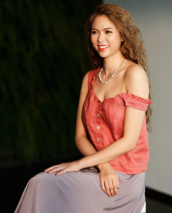 Áo Croptop Linen Mai Châu TOP186