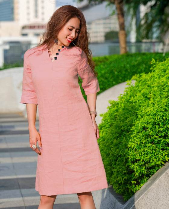Đầm Suông Linen Anh Đào DRE142 - Hity