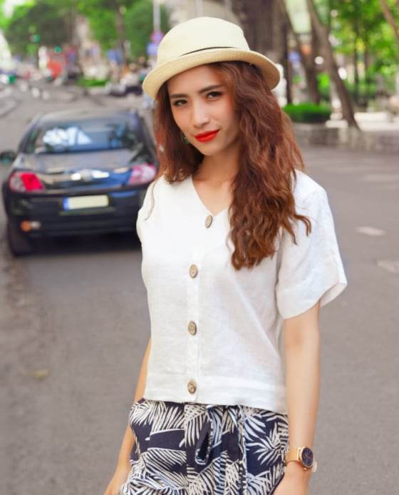 Áo Croptop Linen Jasmine TOP134 - Hity