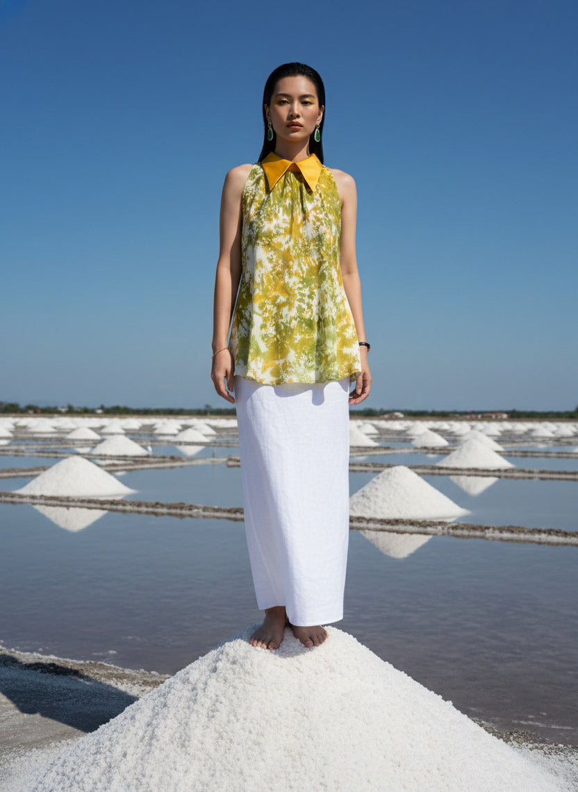 Áo Cổ Yếm Lụa Tơ Tằm Vân Kim