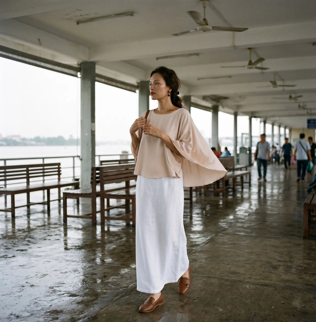 Áo cánh dơi crepe hồng thời trang Hity