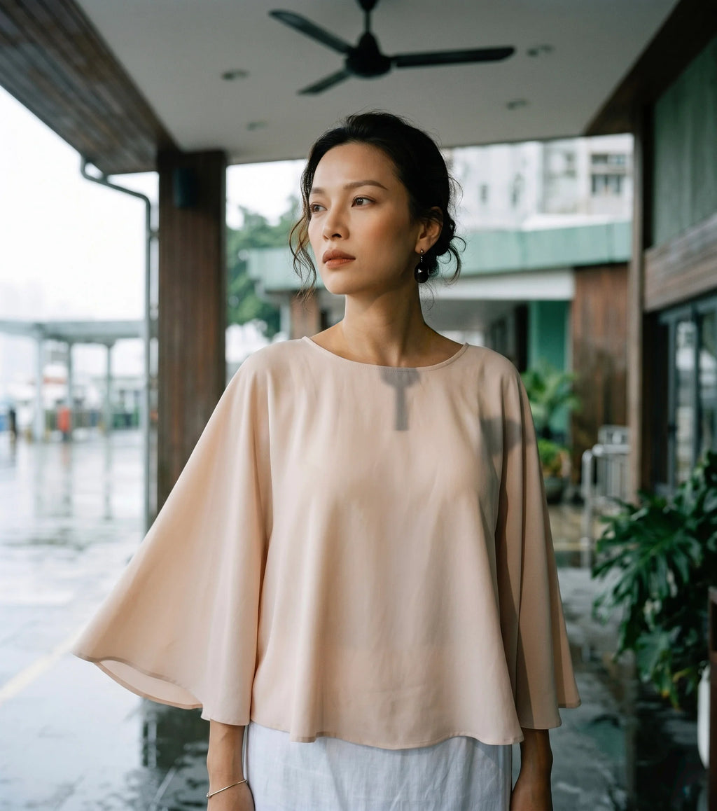Áo cánh dơi crepe hồng thời trang Hity
