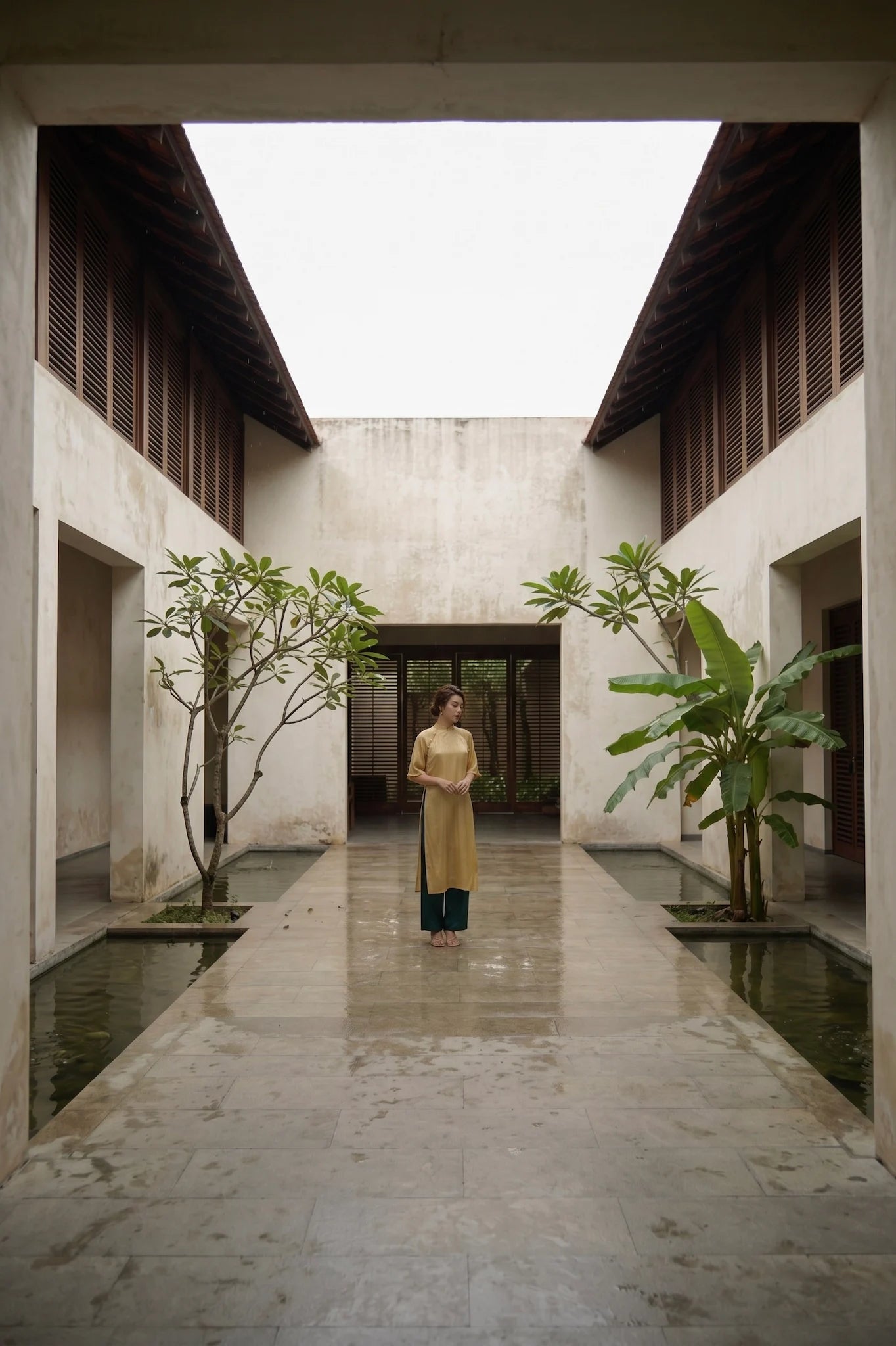 Áo dài lụa dún Tám Lăng Silk thời trang Hity